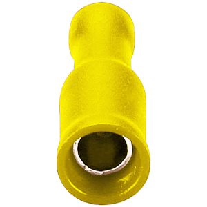 Đầu cốt nối thằng TLUG F6A Loại đầu đực/ cái: Female; Dùng cho dây mềm: 4...6mm², 12...10AWG; Lớp cách điện: Yes; Yellow; Brass; Chiều dài tổng thể: 23.5mm