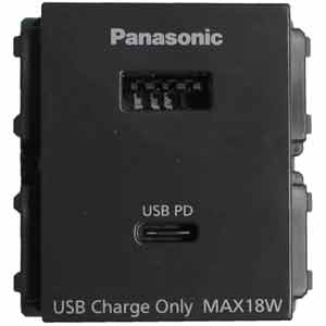 Ổ cắm sạc USB chống cháy PANASONIC WEF14821H-VN Số ổ USB: 2; Ổ USB: USB Type-C, USB Type-A; Điện áp đầu vào USB: 220VAC; Điện áp đầu ra USB: 5VDC; Cường độ dòng điện đầu ra USB: 3A; Phương pháp lắp đặt: Lắp âm tường