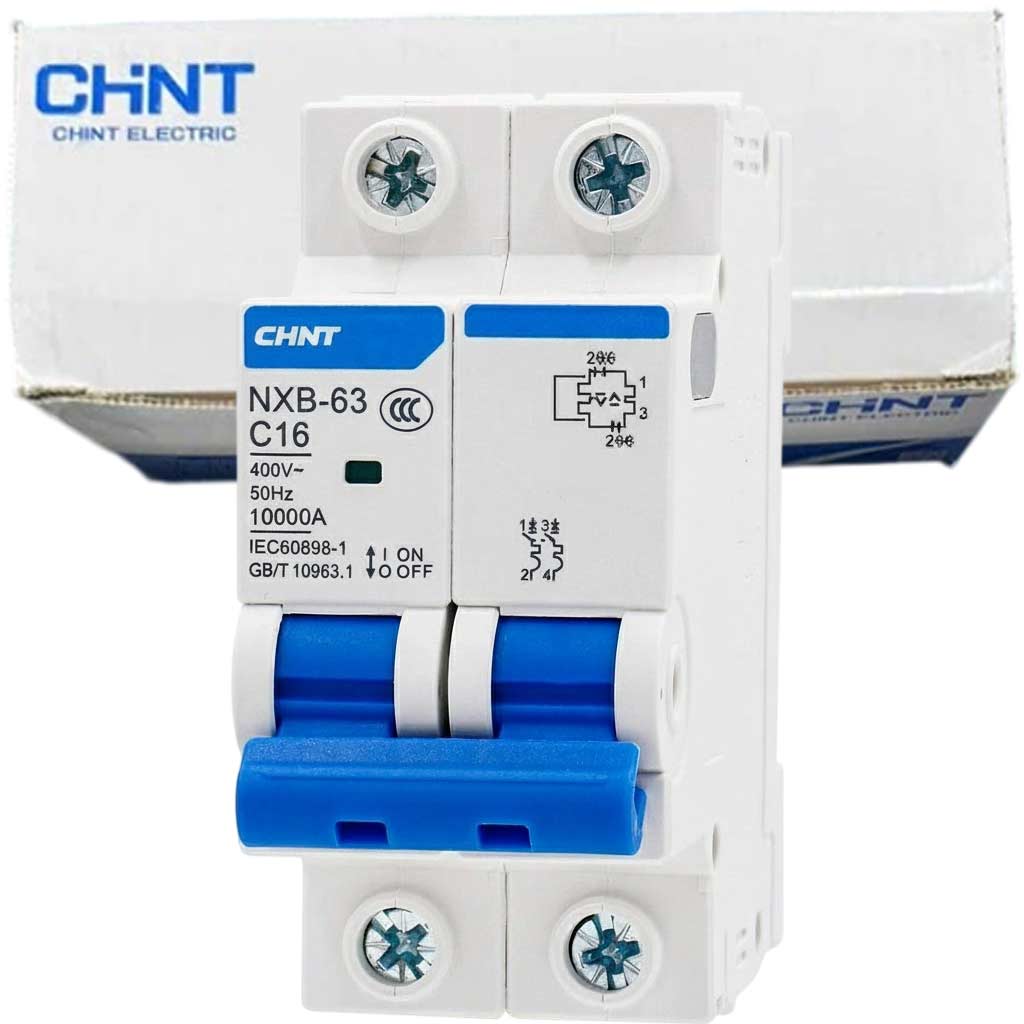 Áp tô mát cài loại nhỏ CHINT NXB-63H 2P C16 10kA
