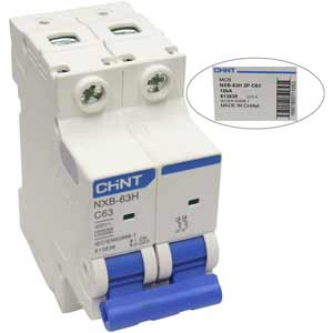 MCB Chint NXB-63H 2P C63 10kA