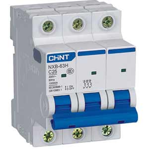 Áp tô mát cài loại nhỏ CHINT NXB-63H 3P C25 10kA