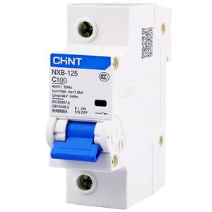 Áp tô mát cài loại nhỏ CHINT NXB-125 1P C100 1P; 100A; 230VAC; 10kA; Đường đặc tuyến: C