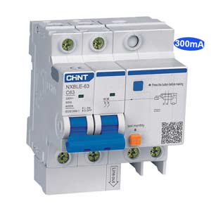 Cầu dao chống rò RCBO CHINT NXBLE-63 2P C63 300mA 6kA