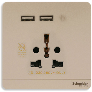 Bộ ổ cắm đa năng AvatarOn SCHNEIDER E8342616USB_WG_G19 Loại: Receptacles & switch; Số lượng ổ cắm: 3; Kiểu lỗ cắm: 3 pin universal socket; Phương pháp lắp đặt: Flush mounting, Lắp bề mặt