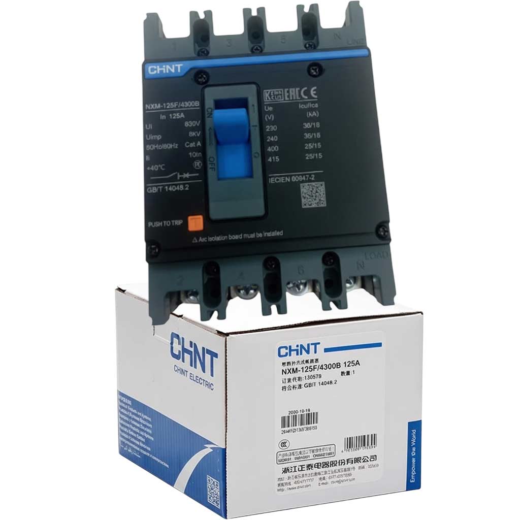 MCCB CHINT NXM-125F/4300B 125A - 4P, 125A, 36kA, 380-415VAC