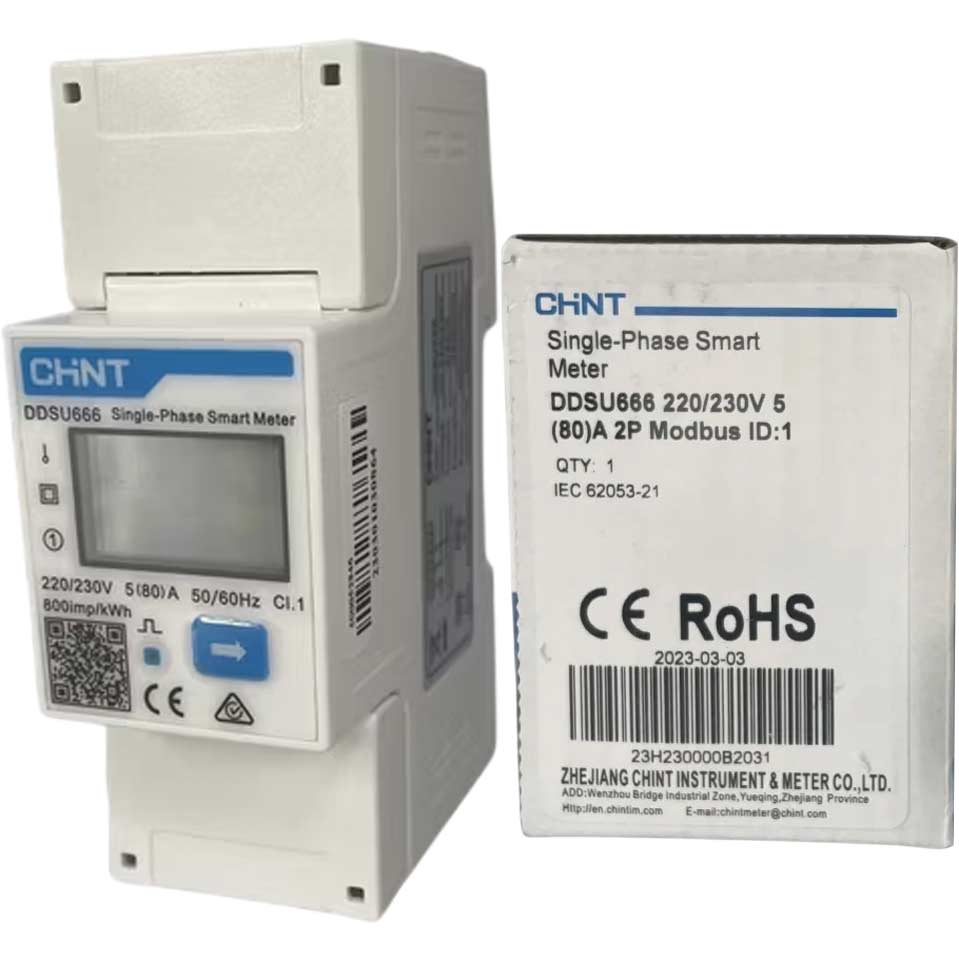 Đồng hồ đo điện thông minh một pha CHINT DDSU666 220/230V 5(80)A RS485 2P