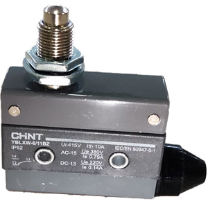 Công tắc hành trình loại rất nhỏ (microswitch) CHINT YBLXW-6/11BZ Pin plunger; SPDT; 0.79A at 380VAC; 8N; 75mm; 22mm