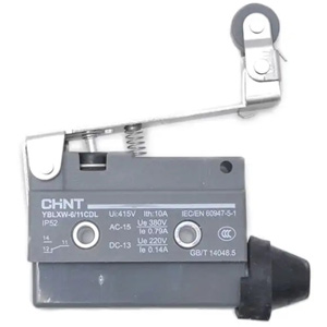 Công tắc hành trình loại rất nhỏ (microswitch) CHINT YBLXW-6/11CDL Hinge roller lever; SPDT; 0.79A at 380VAC; 6N; 75mm; 22mm