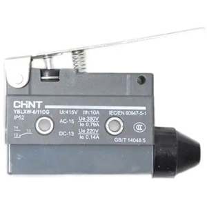 Công tắc hành trình loại rất nhỏ (microswitch) CHINT YBLXW-6/11CG Hinge roller lever; SPDT; 0.79A at 380VAC; 5N; 75mm; 22mm