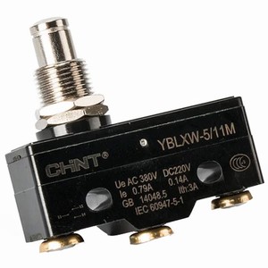 Công tắc hành trình CHINT YBLXW-5/11M Pin plunger; SPDT; 0.14 at 220VDC, 0.79A at 380VAC, 0.45A at 220VDC, 1.5A at 660VAC; <=8.5N; 50mm; 52mm; 17.45mm