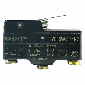 Công tắc hành trình CHINT YBLXW-5/11N2 SPDT; 0.14 at 220VDC, 0.79A at 380VAC, 0.45A at 220VDC, 1.5A at 660VAC; <=5N; 50mm; 35mm; 17.45mm