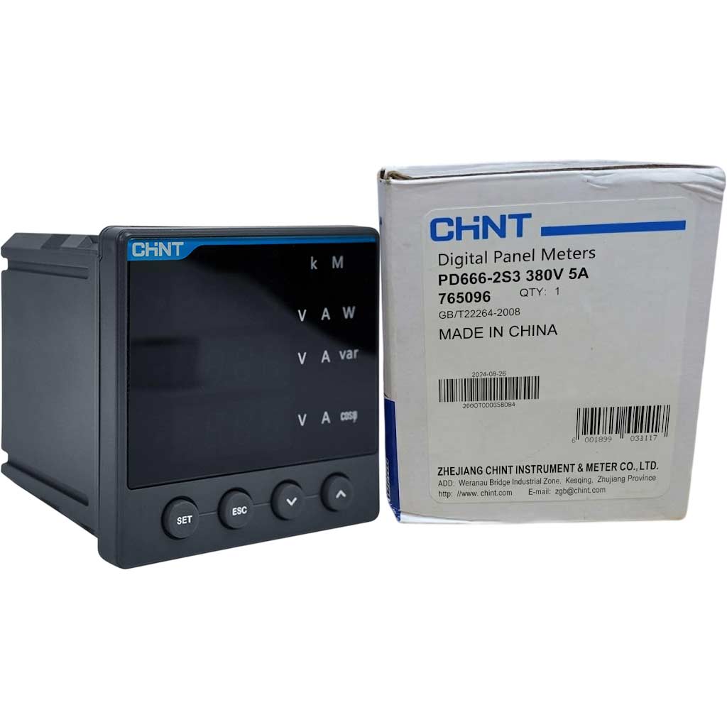 Đồng hồ đa năng 3 pha kỹ thuật số màn LCD CHINT PD666-2S3 380V 5A