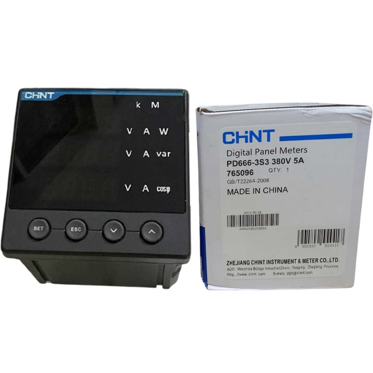 Đồng hồ đa năng 3 pha kỹ thuật số màn LCD CHINT PD666-3S3 380V 5A