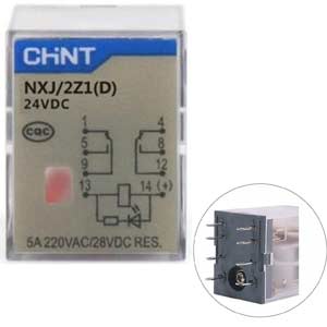 Rơ le 24vdc Chint 8 chân dẹt 5A | NXJ-DC24V-2Z1(D)