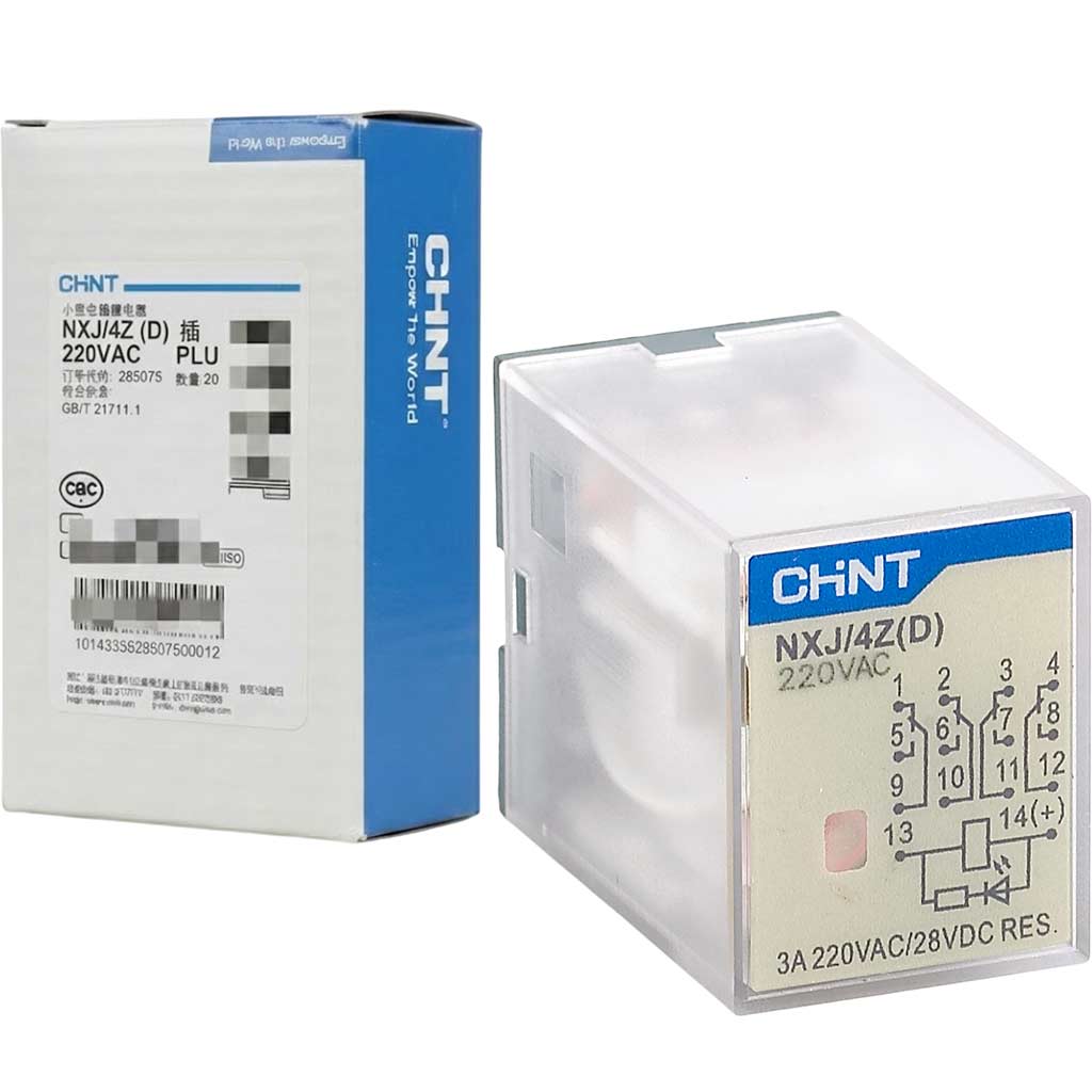 Rơ le kiếng kiểu gài CHINT NXJ/4Z (D) 220VAC PLU