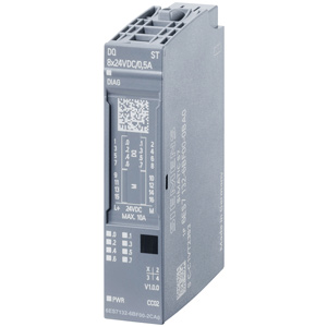 Mô đun ngõ ra kĩ thuật số SIEMENS 6ES7132-6BF00-2CA0 Output module; 24VDC; Số ngõ ra digital: 8; Kiểu đấu nối ngõ ra digital: Transistor (Source); 0.5A; Plug-in mounting