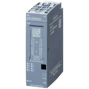 Mô đun ngõ ra kĩ thuật số SIEMENS 6ES7132-6FD00-0CU0 Output module; 230VAC; Số ngõ ra digital: 4; Kiểu đấu nối ngõ ra digital: Triac; 2A; Plug-in mounting