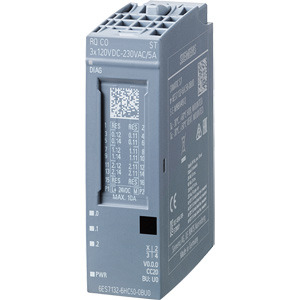 Mô đun ngõ ra kĩ thuật số SIEMENS 6ES7132-6HC50-0BU0 Output module; 24VDC; Số ngõ ra digital: 3; Kiểu đấu nối ngõ ra digital: Relay; 5A; Plug-in mounting