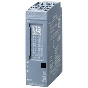 Mô đun ngõ ra kĩ thuật số SIEMENS 6ES7132-6HC70-0BU0 Output module; 24VDC; Số ngõ ra digital: 3; Kiểu đấu nối ngõ ra digital: Relay; 5A; Plug-in mounting