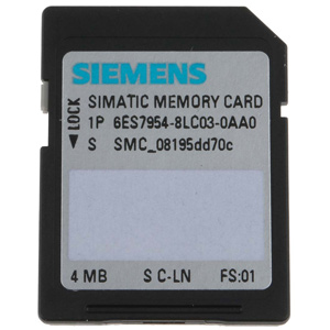 Thẻ nhớ SIMATIC S7 cho S7-1x00 SIEMENS 6ES7954-8LC03-0AA0 MMC Card; 4Mbyte; Màu sắc: Black
