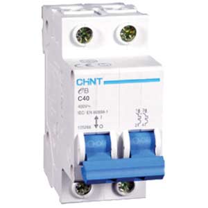 Cầu dao tự động CHINT eB 2P C40 4.5kA 2P; 40A; 400VAC, 415VAC; 4.5kA; Đường đặc tuyến: C