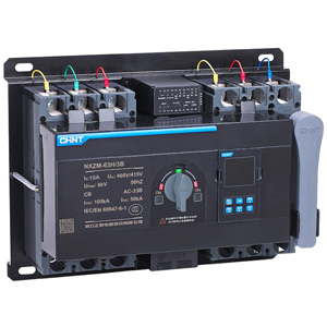 Bộ chuyển đổi nguồn CHINT NXZM-63H/3B 10A Automatic Transfer Switch; 3-pole; 10A; 400VAC, 415VAC; Loại bộ điều khiển: Intelligent