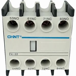 Tiếp điểm phụ cho công tắc tơ NC2 CHINT F4-22 Lắp phía trước; 4PST (2NO+2NC); Phương pháp đấu dây: Bắt vít; Dòng sản phẩm tương thích: NC2 series