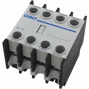 Tiếp điểm phụ cho công tắc tơ NC2 CHINT F4-31 Lắp phía trước; 4PST (3NO+1NC); Phương pháp đấu dây: Bắt vít; Dòng sản phẩm tương thích: NC2 series