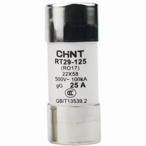 Cầu chì hình ống CHINT RT29-125 25A gG/gL 25A; 500VAC; Cỡ cầu chì: 22x58 mm; Loại chỉ báo: No; Đường kính thân: 22mm; Chiều dài thân: 58mm