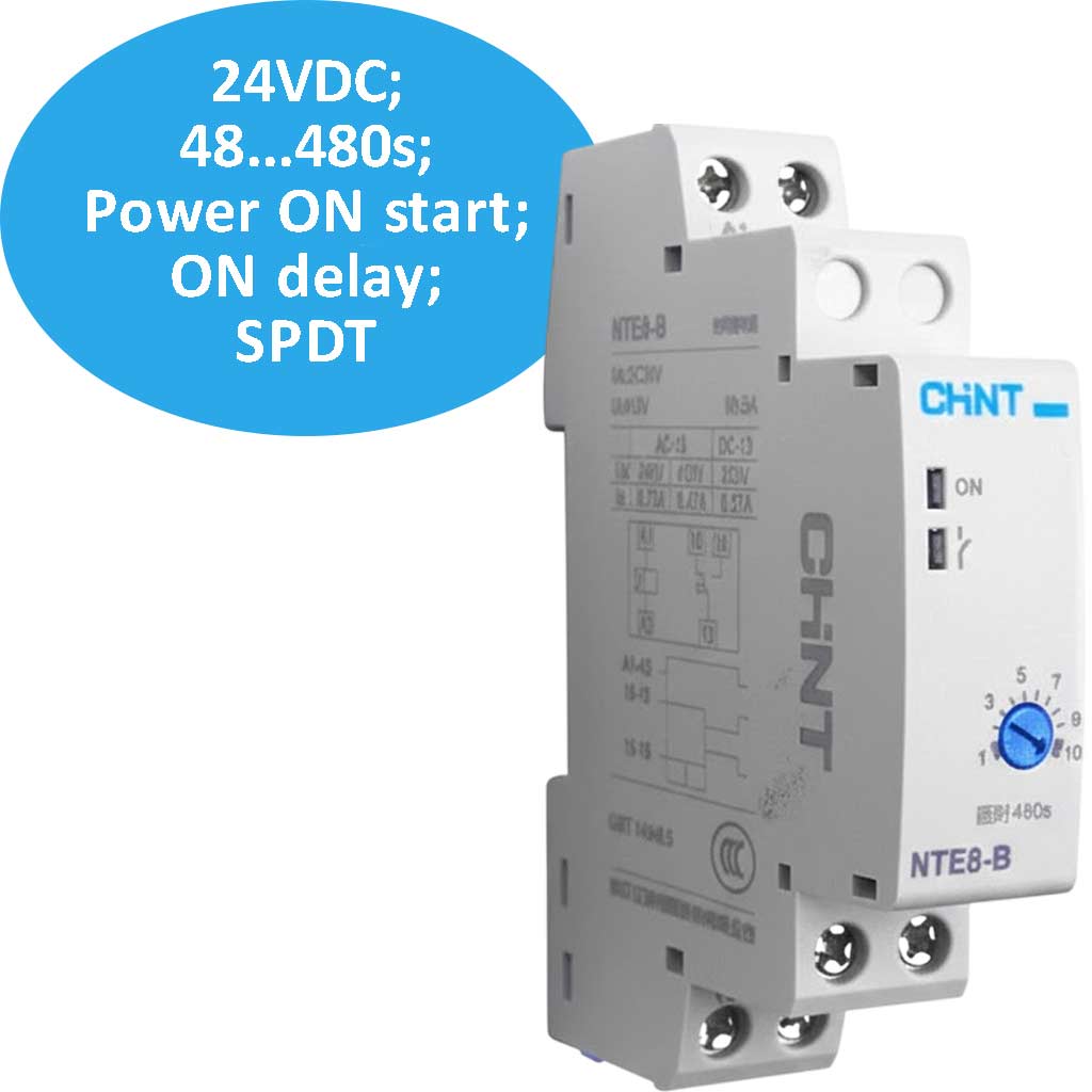 CHINT NTE8-B 48s-480s DC24V Relay thời gian mới 100%