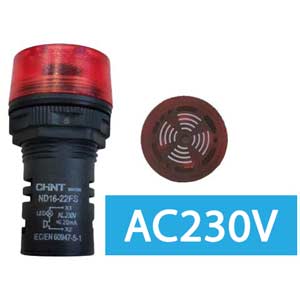 Còi báo có đèn CHINT ND16-22FS AC 230V RED 230VAC; Cảnh báo âm thanh kết hợp đèn