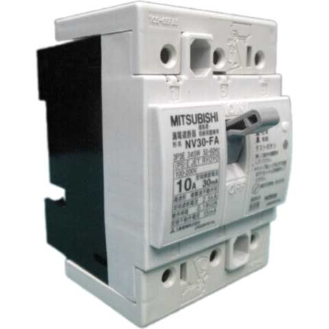 Aptomat chống giật lắp tủ điều khiển MITSUBISHI NV30-FA 3P 10A 100-200V 30MA W