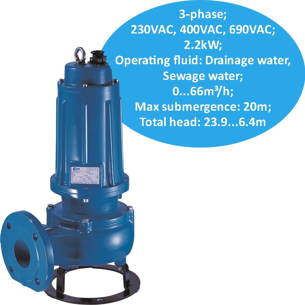 Bơm ly tâm nước thải một kênh  PENTAX DMT 310