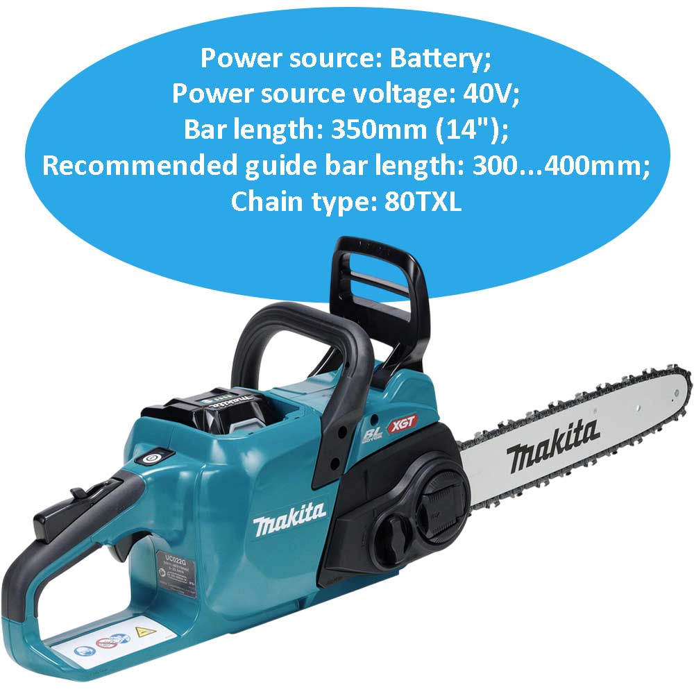 Máy cưa xích pin 40V max lưỡi 350mm MAKITA UC022GZ