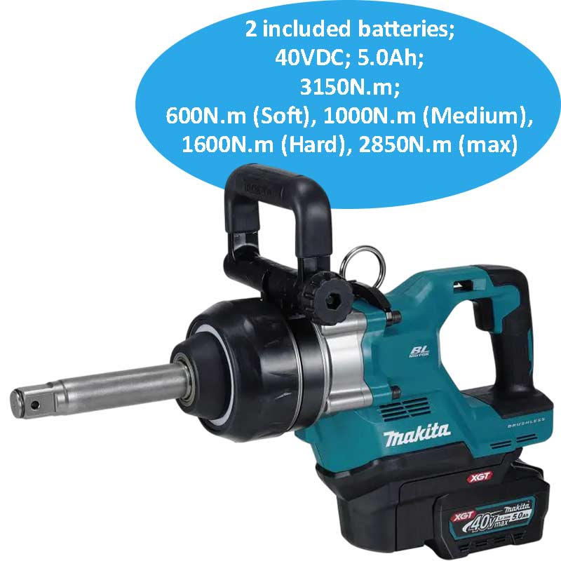 Máy siết bu lông pin 40vmax cốt dài MAKITA TW010GT201