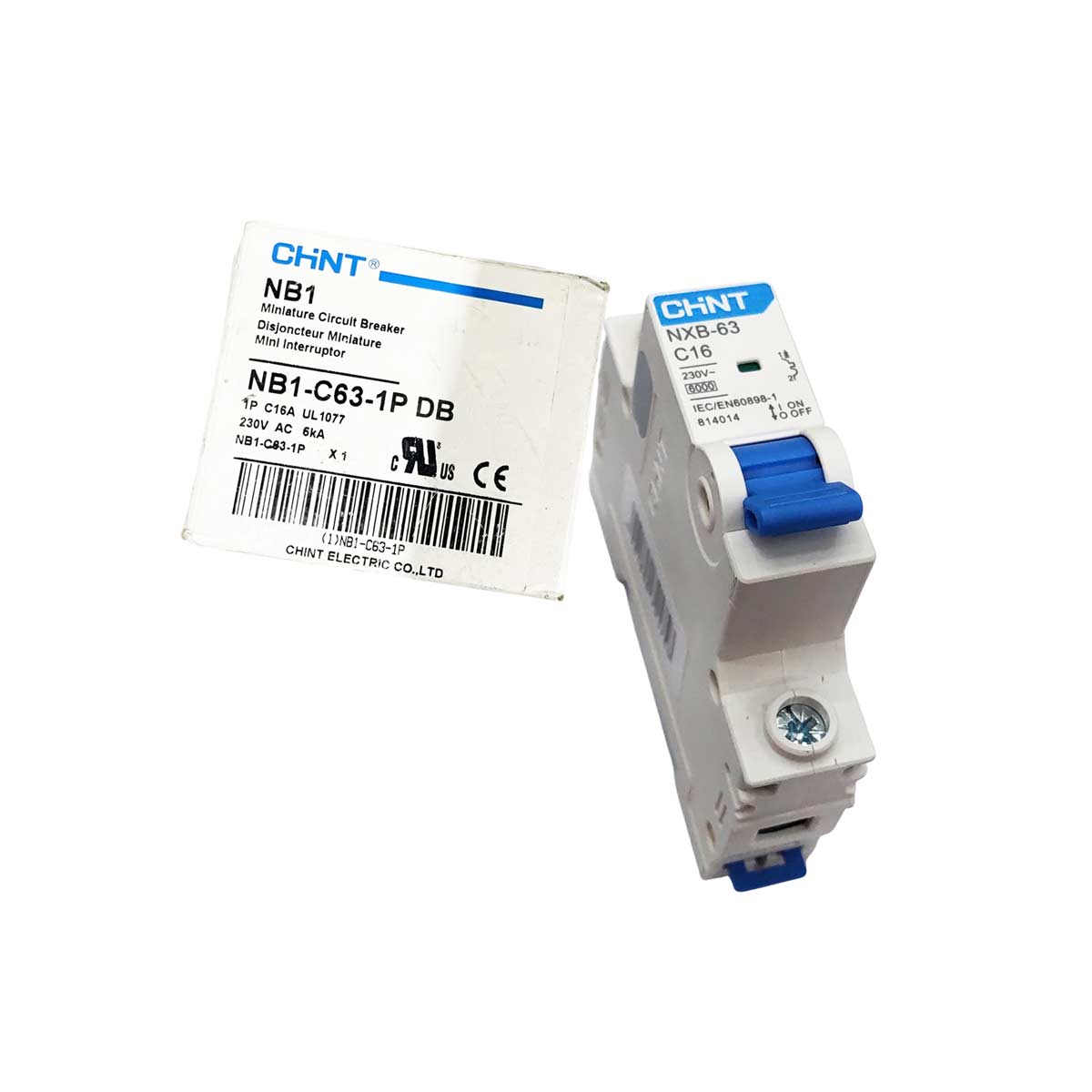 Aptomat cài dùng cho thanh lược càng cua CHINT NB1-63 1P C16 6kA DB