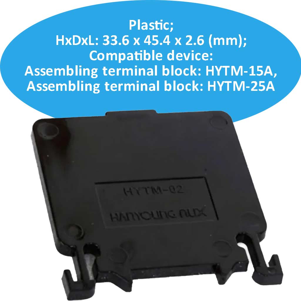 Chặn cầu đấu gắn ray cách điện định mức 600V HANYOUNG HYTM-02