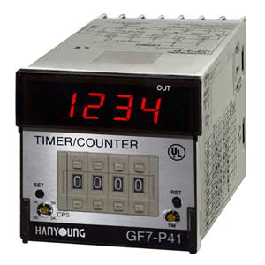Bộ đếm/bộ định thời HANYOUNG GF7-P41N 110-220VAC, 72x72mm, 4 số