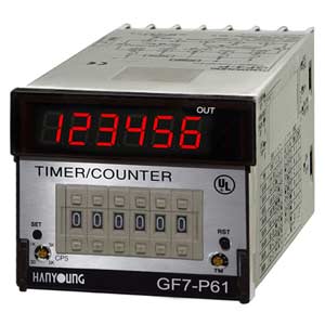 Bộ đếm/bộ định thời HANYOUNG GF7-P61N 110-220VAC, 72x72mm, 6 số