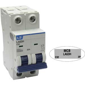 Aptomat cài MCB khung 63AF LS LA63H 2P C32A