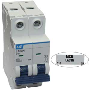 Aptomat cài MCB khung 63AF LS LA63N 2P C10A