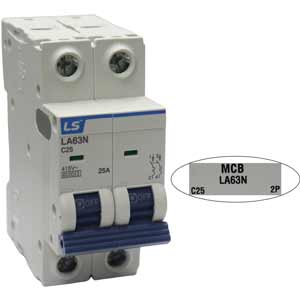 Aptomat cài MCB khung 63AF LS LA63N 2P C25A