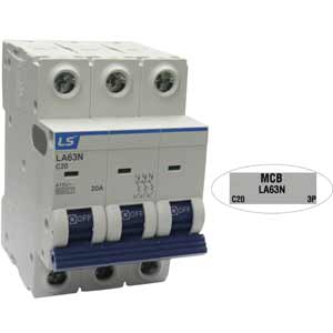 Aptomat cài MCB khung 63AF LS LA63N 3P C20A