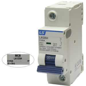 Aptomat cài dòng ngắn mạch 10kA LS LA125H 1P C125A (Ii=8In)