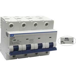 Aptomat cài dòng ngắn mạch 10kA LS LA125H 4P C80A (Ii=8In)