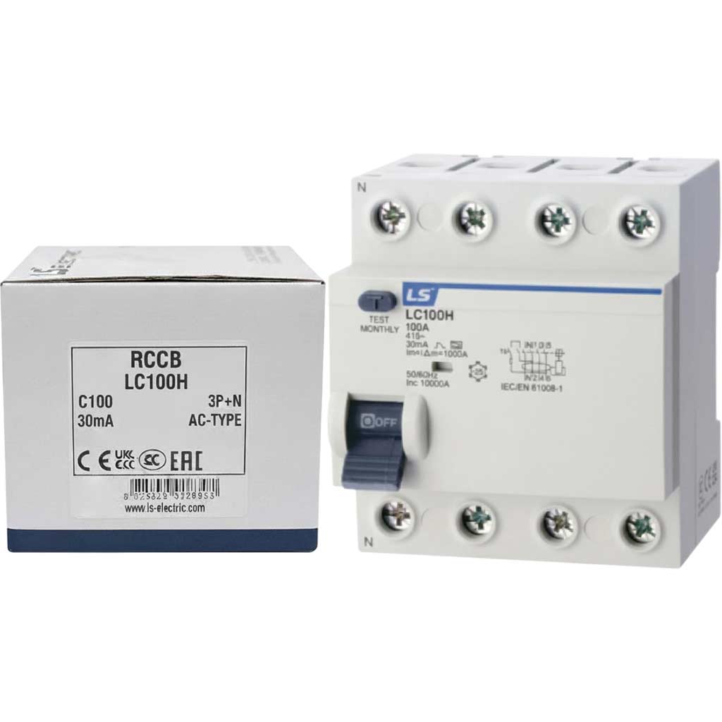 Aptomat chống giật dòng ngắn mạch 10kA LS LC100H 3P+N 100A 30mA AC-TYPE