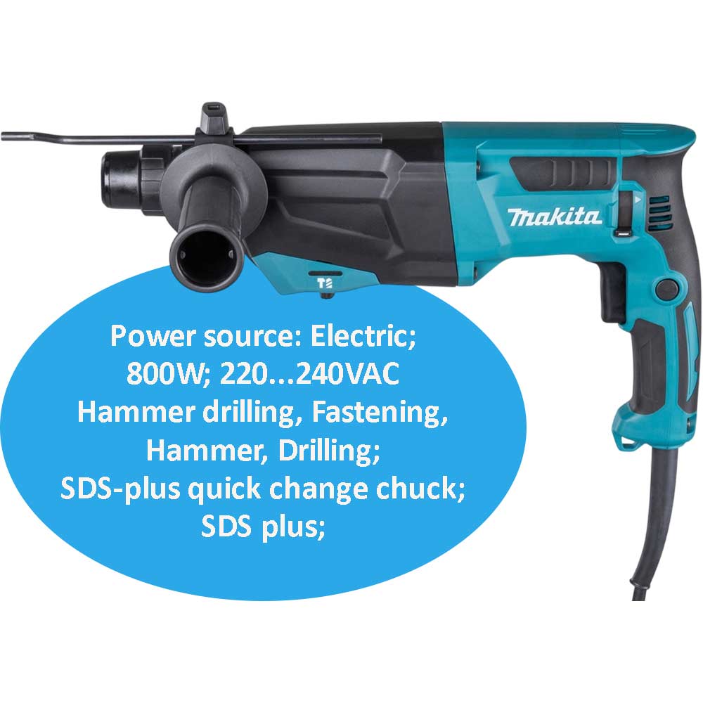Máy khoan bê tông 3 chức năng chuôi gài SDS-plus 26mm MAKITA HR2670X5