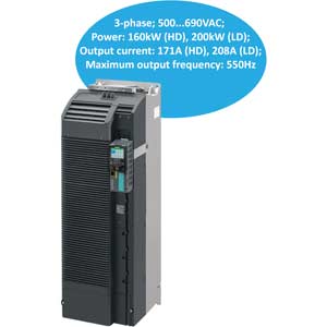 6SL3210-1PH32-1CL0 Siemens Biến tần 3 pha 690V 200kW