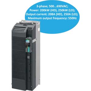 6SL3210-1PH32-5CL0 Siemens Biến tần 3 pha 690V 250kW