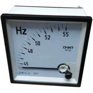 Đồng hồ đo tần số tương tự CHINT NP96-Hz 55-65Hz 220V Hình dạng: Hình vuông; Lỗ cắt panel: W92xH92mm; Kiểu đo: Trực tiếp; Dải đo tần số: 55...65Hz; Cấp chính xác: Class 1